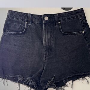 Zara Black Jean Shorts High-Waisted Distressed